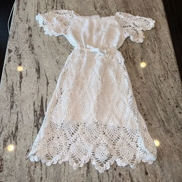 H&M | Dresses | Girls Cream Size 67 Hm Crochet Dress | Poshmark